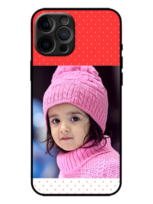 Custom iPhone 12 Pro Max Custom Metal Phone Case - Red Pattern Design