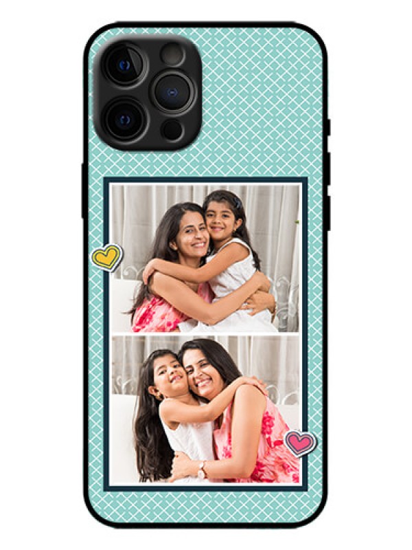 Custom iPhone 12 Pro Max Custom Metal Phone Case - 2 Image Holder With Pattern Design