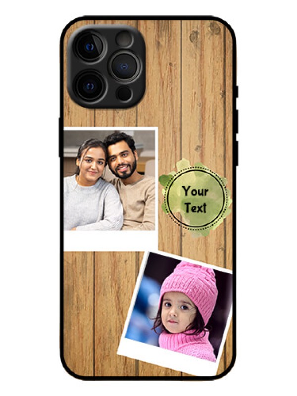 Custom iPhone 12 Pro Max Custom Metal Phone Case - Wooden Texture Design