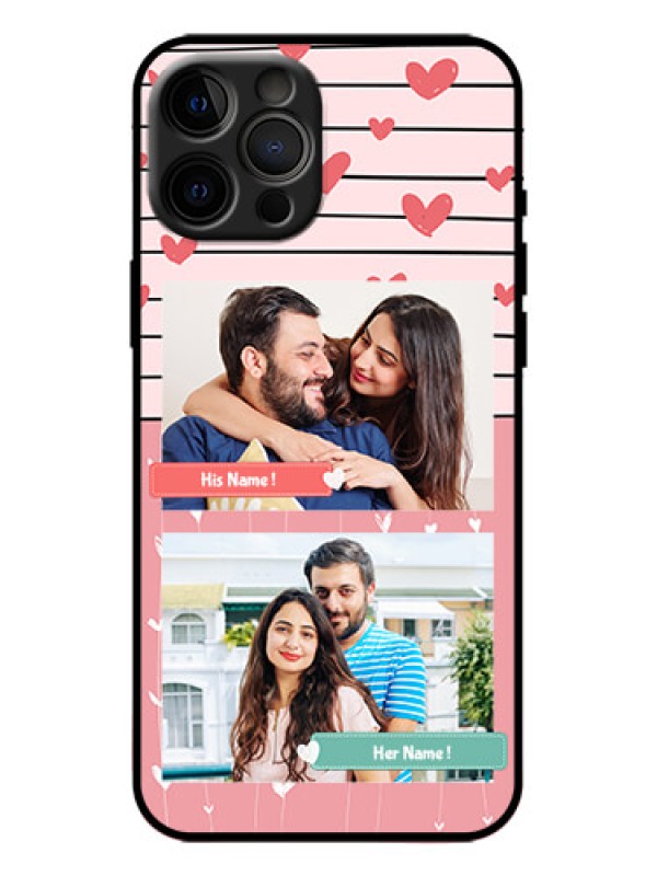 Custom iPhone 12 Pro Max Custom Metal Phone Case - Photo With Heart Design