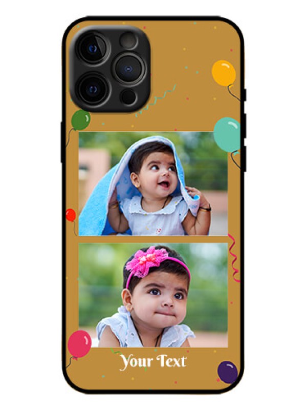Custom iPhone 12 Pro Max Custom Metal Phone Case - Image Holder With Birthday Celebrations Design