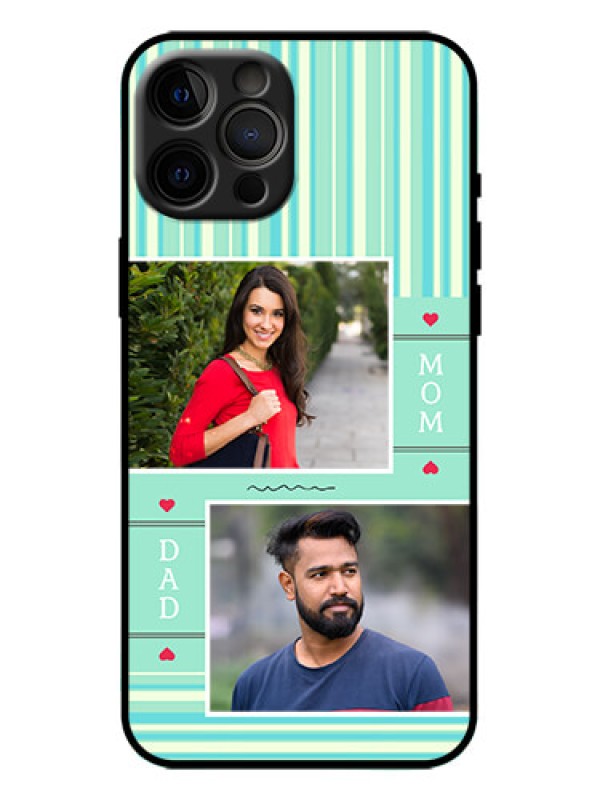 Custom iPhone 12 Pro Max Custom Metal Phone Case - Mom and Dad Pic Design