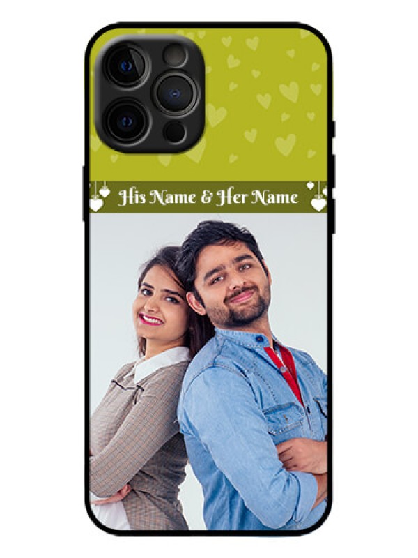 Custom iPhone 12 Pro Max Custom Metal Phone Case - You and Me Heart Design