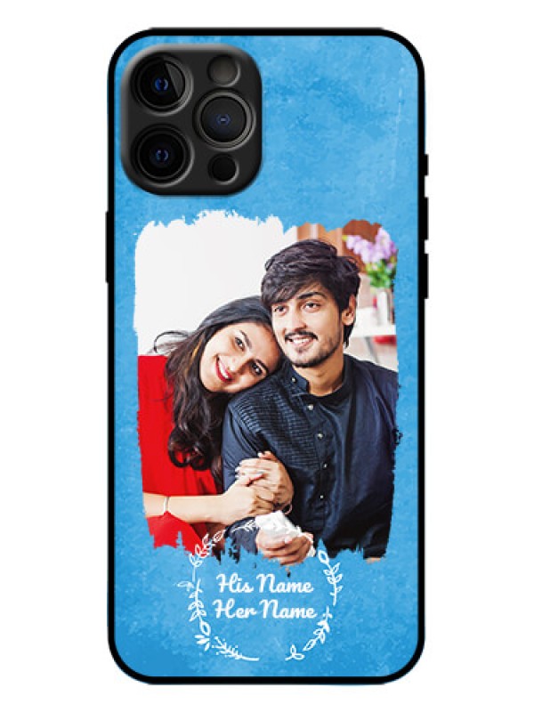 Custom iPhone 12 Pro Max Custom Metal Phone Case - Blue Color Vintage Design