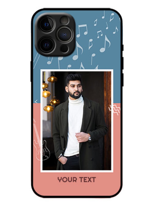 Custom iPhone 12 Pro Max Custom Metal Phone Case - With Color Musical Note Design