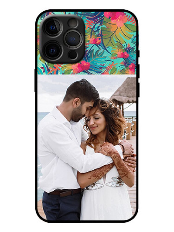 Custom iPhone 12 Pro Max Custom Metal Phone Case - Watercolor Floral Design