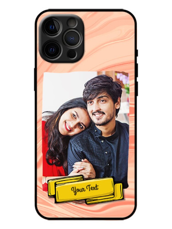 Custom iPhone 12 Pro Max Custom Metal Phone Case - Marble Texture Design