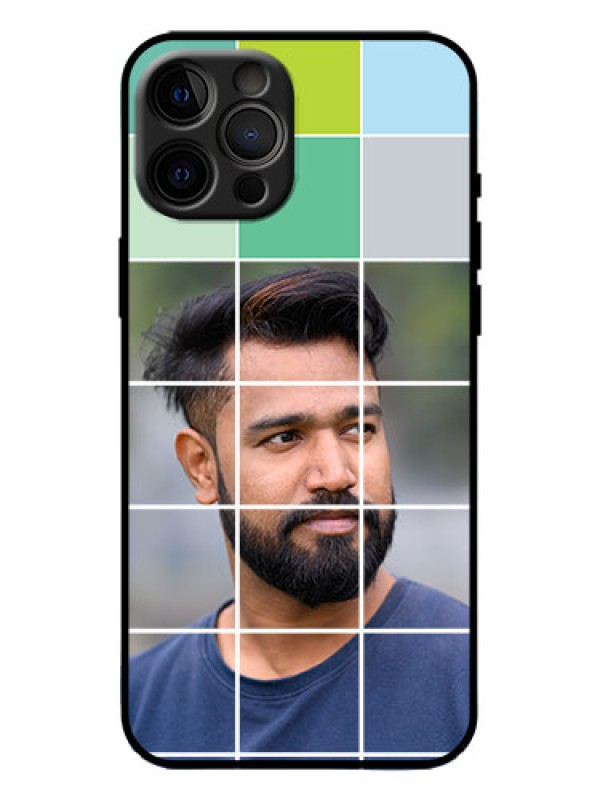 Custom iPhone 12 Pro Max Custom Metal Phone Case - With White Box Pattern