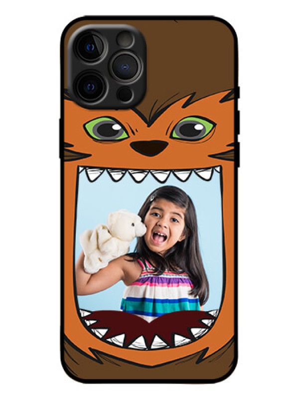Custom iPhone 12 Pro Max Custom Metal Phone Case - Owl Monster Back Case Design