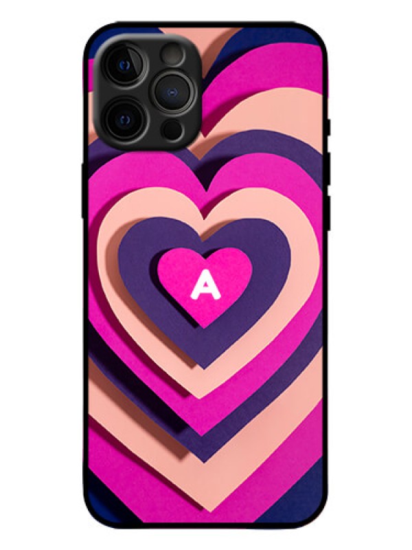 Custom iPhone 12 Pro Max Custom Metal Phone Case - Cute Heart Pattern Design