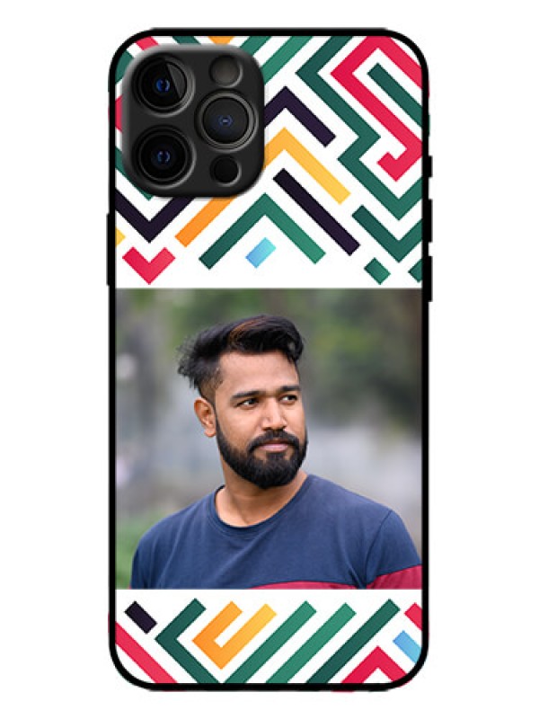Custom iPhone 12 Pro Max Custom Metal Phone Case - Colorful Maze Pattern Design