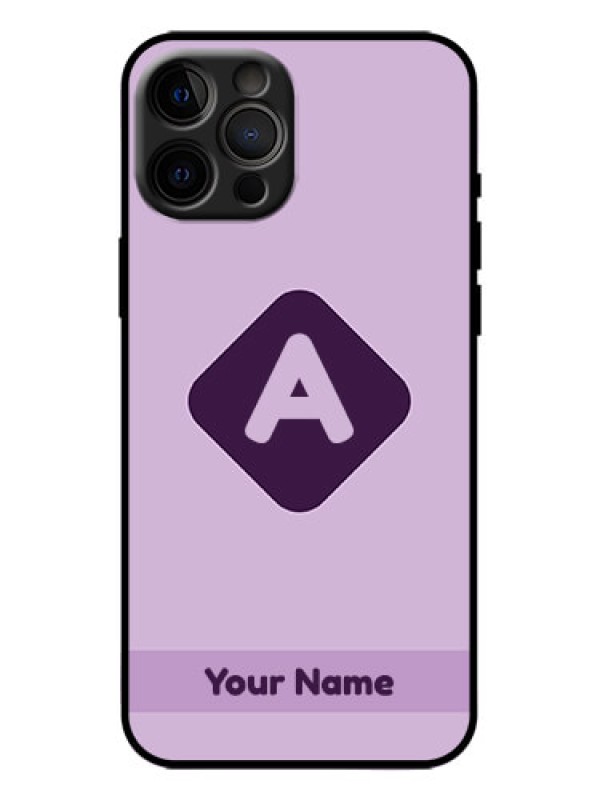 Custom iPhone 12 Pro Max Custom Metal Phone Case - Custom Letter In Curved Badge Design