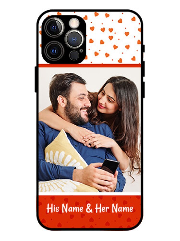 Custom iPhone 12 Pro Custom Metal Phone Case - Orange Love Symbol Design