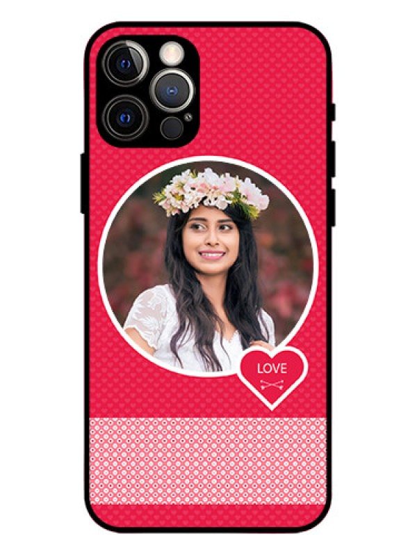 Custom iPhone 12 Pro Custom Metal Phone Case - Pink Color Pattern Design