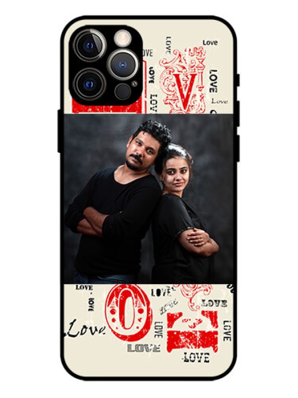 Custom iPhone 12 Pro Custom Metal Phone Case - Trendy Love Design Case