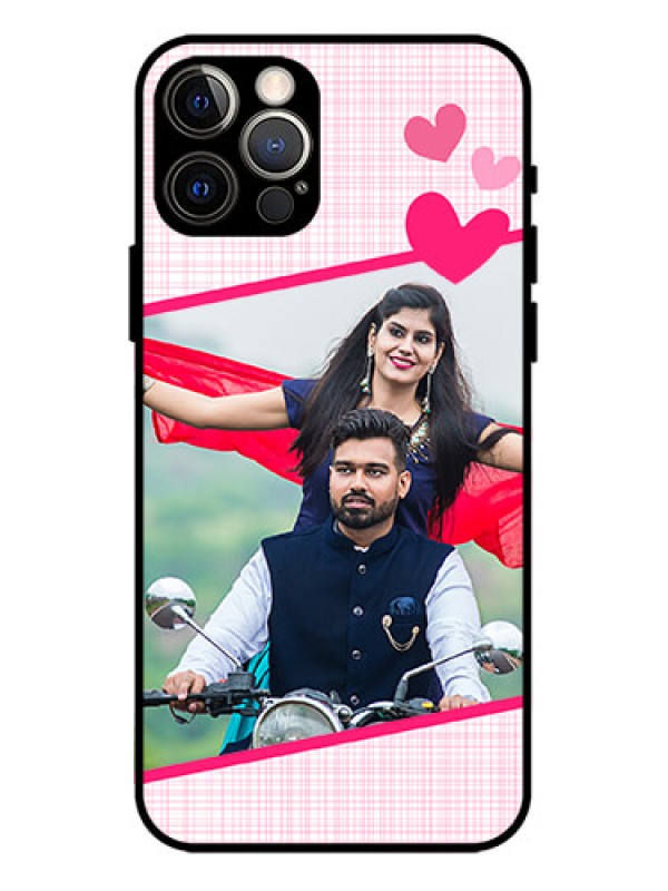 Custom iPhone 12 Pro Custom Metal Phone Case - Love Shape Heart Design