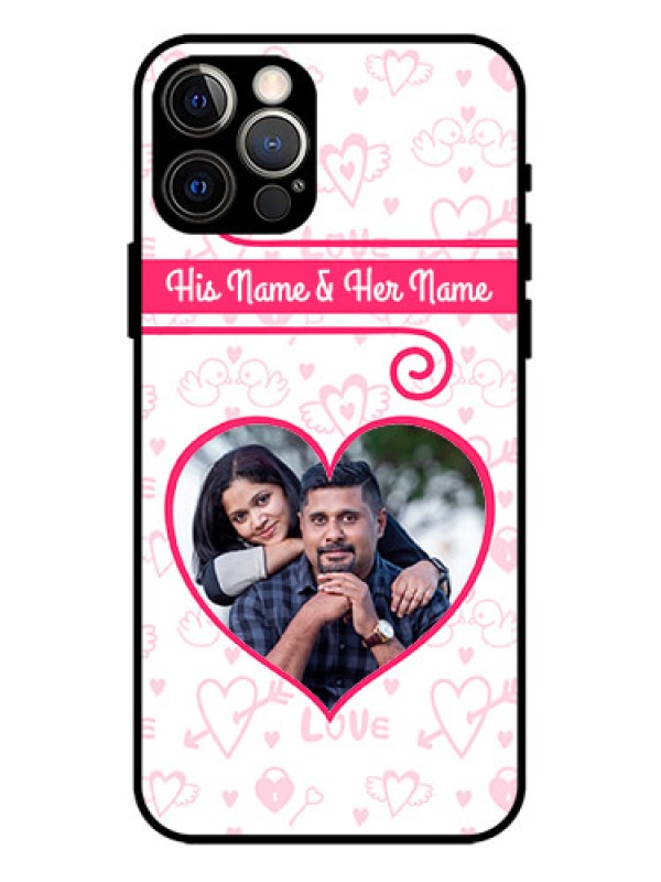 Custom iPhone 12 Pro Custom Metal Phone Case - Heart Shape Love Design