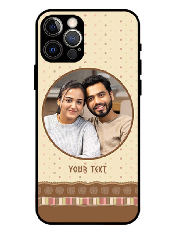 Custom iPhone 12 Pro Custom Metal Phone Case - Brown Dotted Mobile Case Design