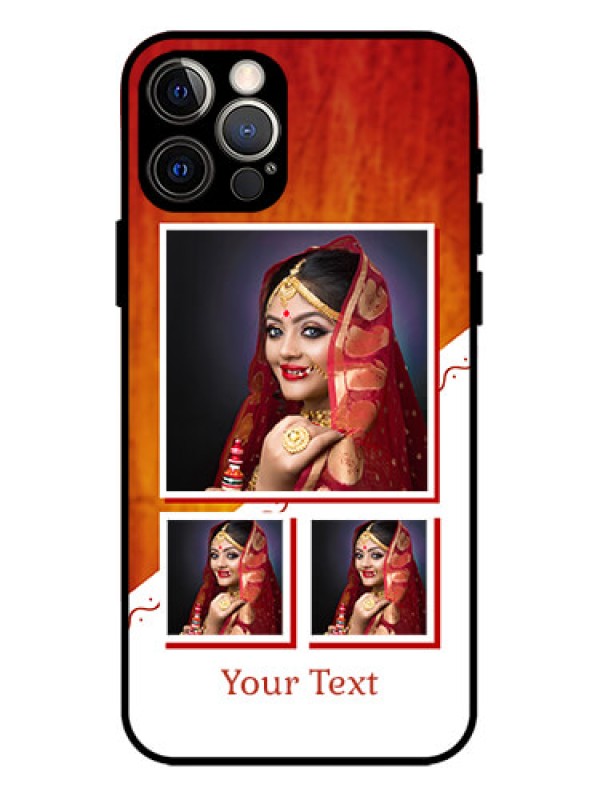 Custom iPhone 12 Pro Custom Metal Phone Case - Wedding Memories Design