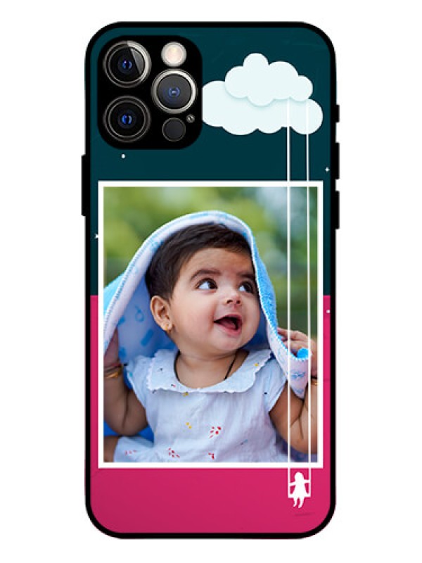 Custom iPhone 12 Pro Custom Metal Phone Case - Cute Girl With Cloud Design