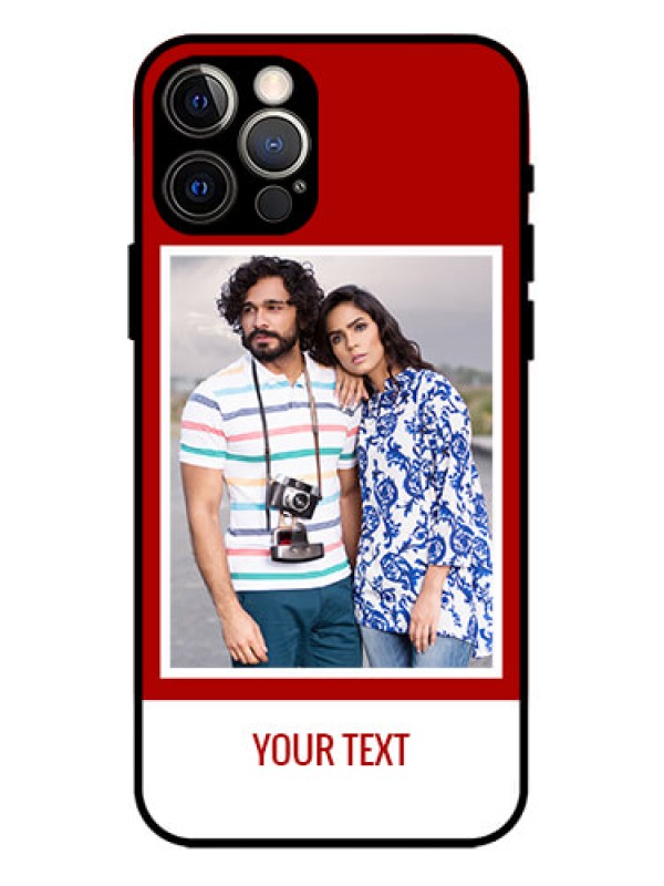 Custom iPhone 12 Pro Custom Metal Phone Case - Red Color Design