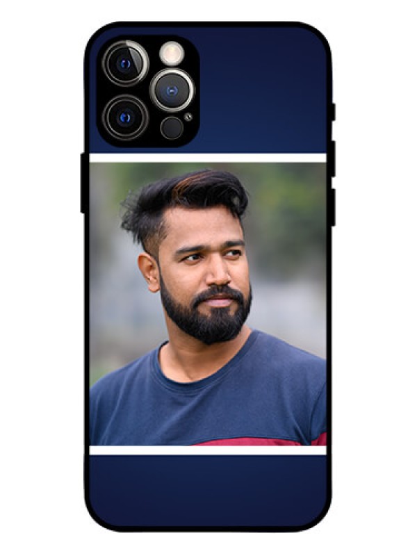 Custom iPhone 12 Pro Custom Metal Phone Case - Simple Royal Blue Design