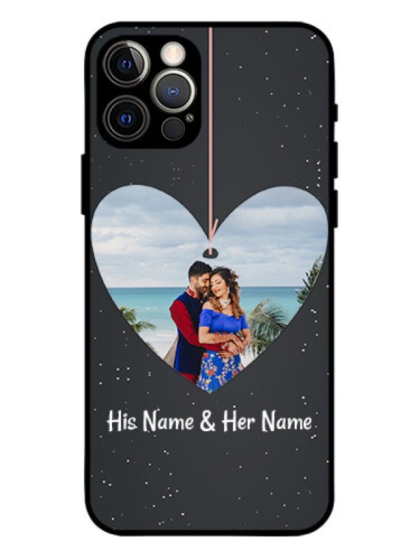 Custom iPhone 12 Pro Custom Metal Phone Case - Hanging Heart Design