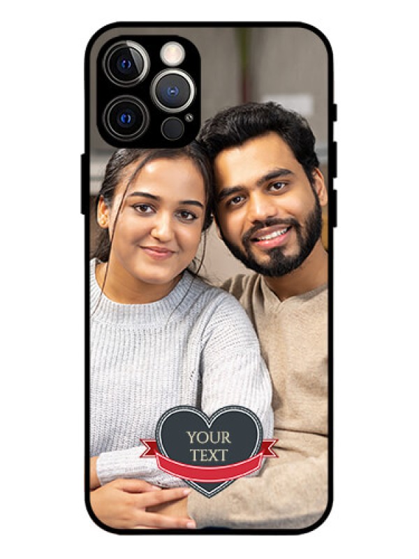 Custom iPhone 12 Pro Custom Metal Phone Case - Just Married Couple Design