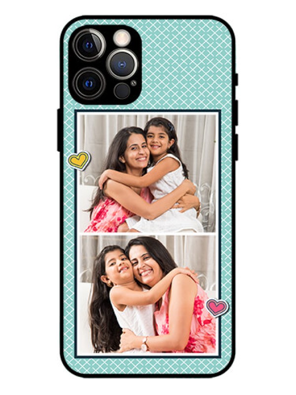 Custom iPhone 12 Pro Custom Metal Phone Case - 2 Image Holder With Pattern Design