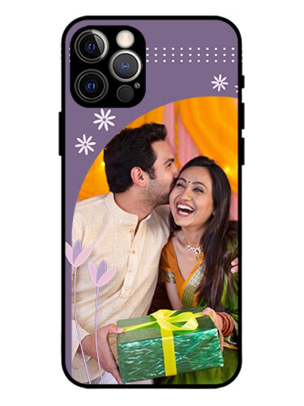 Custom iPhone 12 Pro Custom Metal Phone Case - Lavender Flowers Design