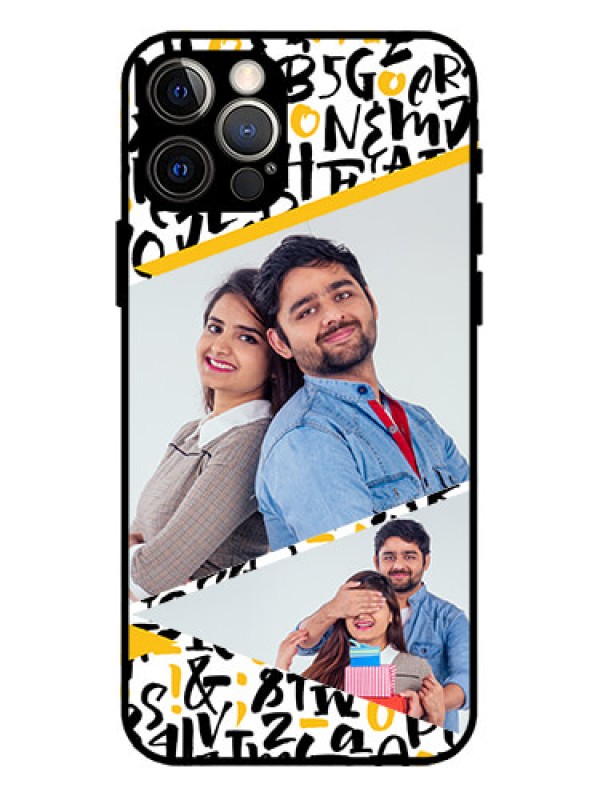 Custom iPhone 12 Pro Custom Metal Phone Case - Letters Pattern Design