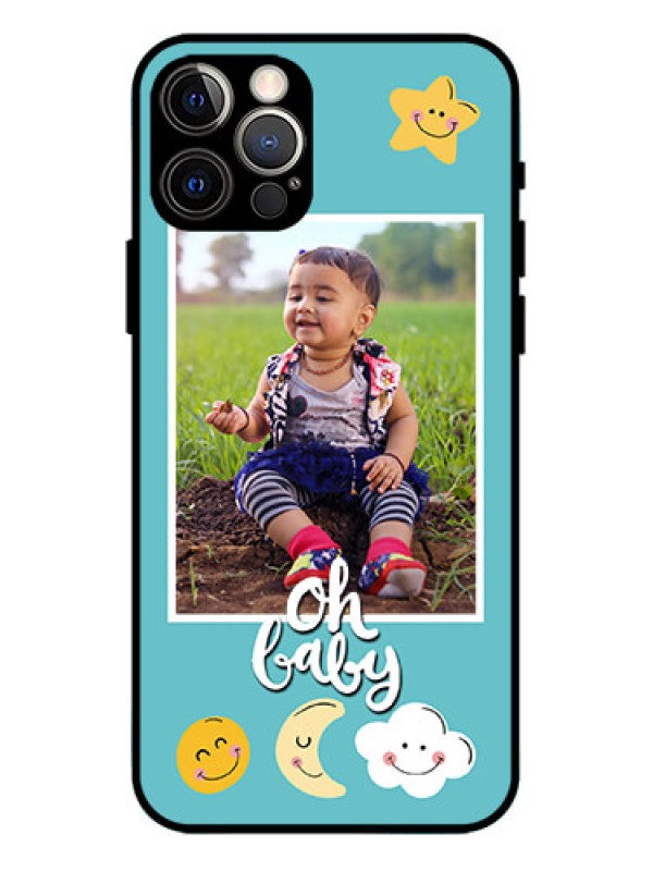 Custom iPhone 12 Pro Custom Metal Phone Case - Smiley Kids Stars Design
