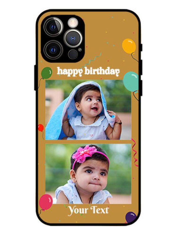 Custom iPhone 12 Pro Custom Metal Phone Case - Image Holder With Birthday Celebrations Design
