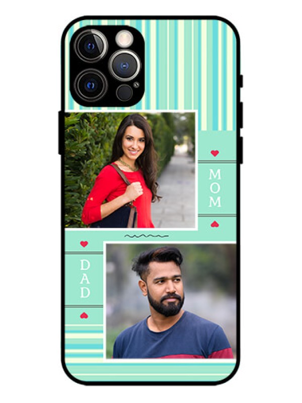 Custom iPhone 12 Pro Custom Metal Phone Case - Mom and Dad Pic Design