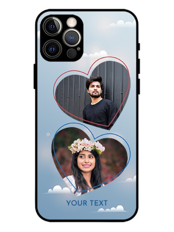 Custom iPhone 12 Pro Custom Metal Phone Case - Blue Color Couple Design