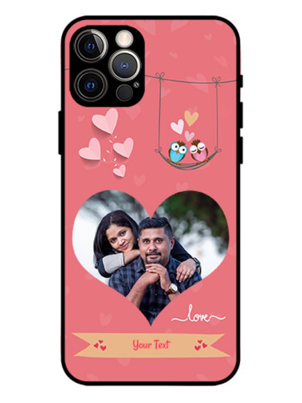 Custom iPhone 12 Pro Custom Metal Phone Case - Peach Color Love Design