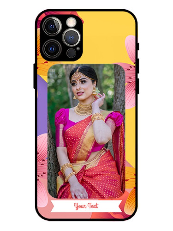 Custom iPhone 12 Pro Custom Metal Phone Case - 3 Image With Vintage Floral Design