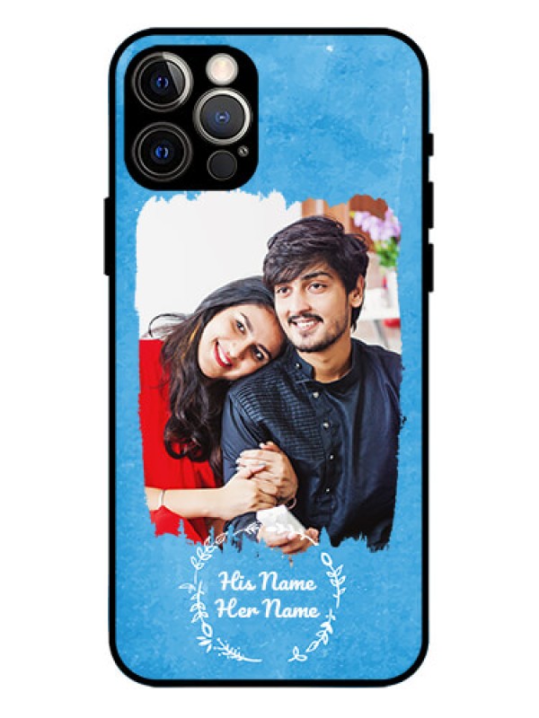 Custom iPhone 12 Pro Custom Metal Phone Case - Blue Color Vintage Design