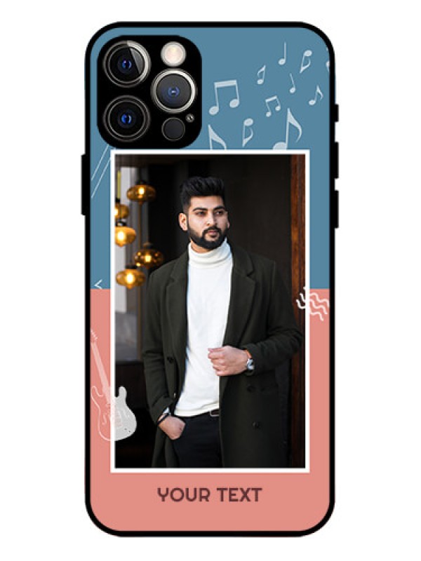 Custom iPhone 12 Pro Custom Metal Phone Case - With Color Musical Note Design