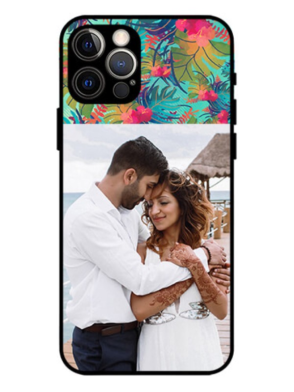 Custom iPhone 12 Pro Custom Metal Phone Case - Watercolor Floral Design