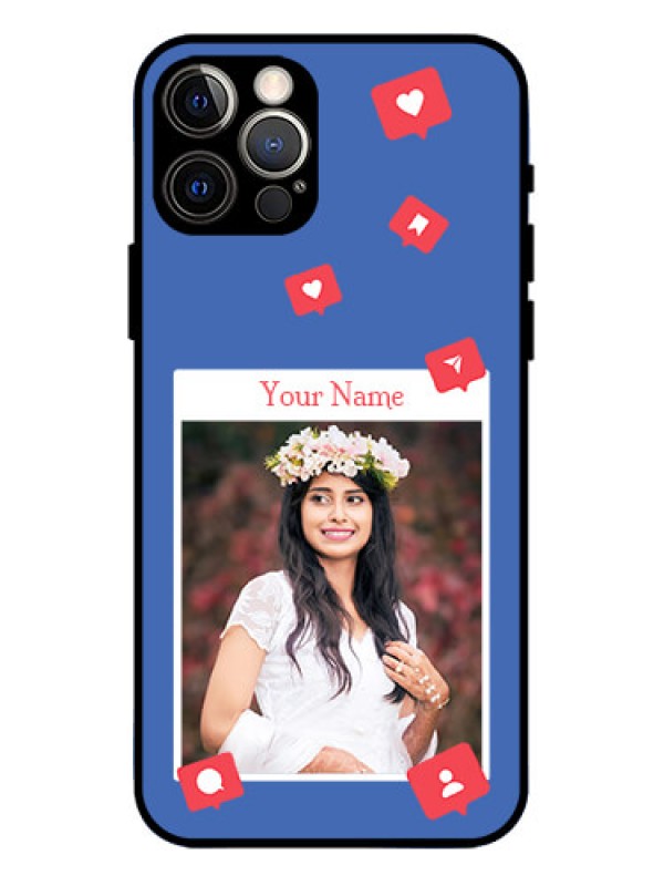 Custom iPhone 12 Pro Custom Metal Phone Case - Like Share And Comment Design