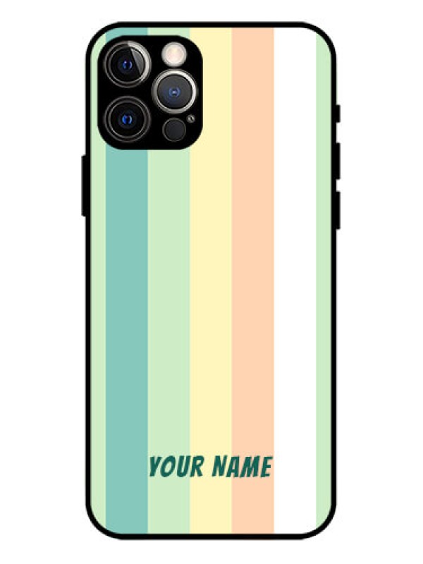 Custom iPhone 12 Pro Custom Metal Phone Case - Multi - Colour Stripes Design