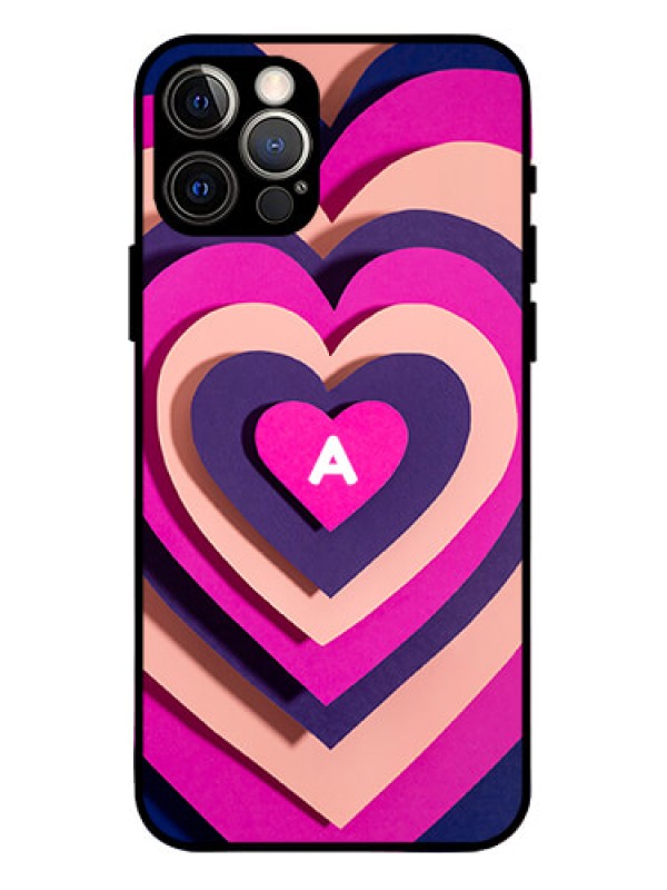 Custom iPhone 12 Pro Custom Metal Phone Case - Cute Heart Pattern Design