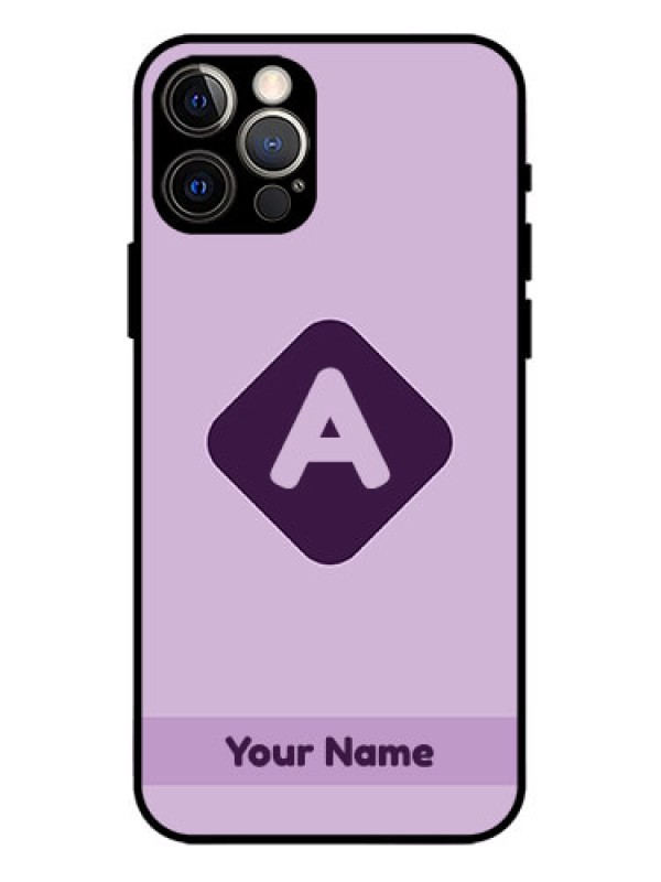 Custom iPhone 12 Pro Custom Metal Phone Case - Custom Letter In Curved Badge Design