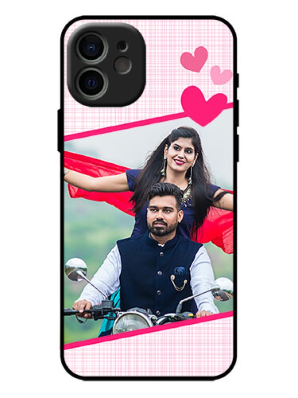 Custom iPhone 12 Custom Metal Phone Case - Love Shape Heart Design