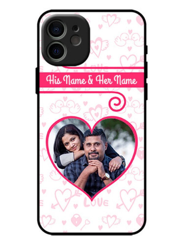 Custom iPhone 12 Custom Metal Phone Case - Heart Shape Love Design