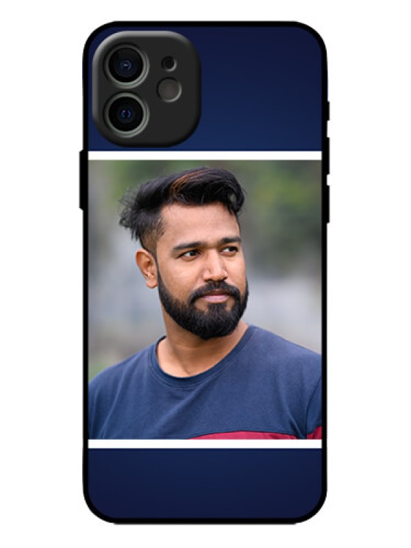 Custom iPhone 12 Custom Metal Phone Case - Simple Royal Blue Design