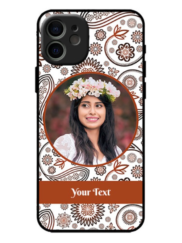 Custom iPhone 12 Custom Metal Phone Case - Abstract Flower Design