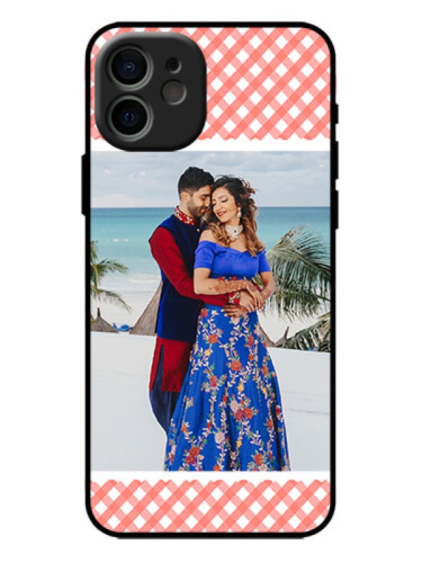 Custom iPhone 12 Custom Metal Phone Case - Pink Pattern Design