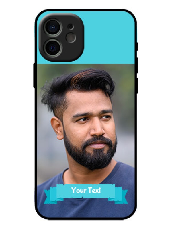 Custom iPhone 12 Custom Metal Phone Case - Blue Color Design